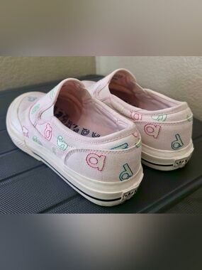 Adidas La Marque Aux 3 Bandes Multicolor Trefoil Canvas Slip-On Sneakers Sz 9
